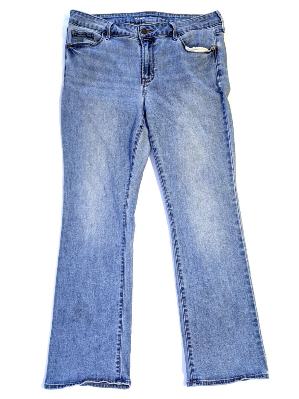 Old Navy Jeans - Women's 14 - Blue Mid-Rise Kicker Boot-Cut Medium Wash Denim